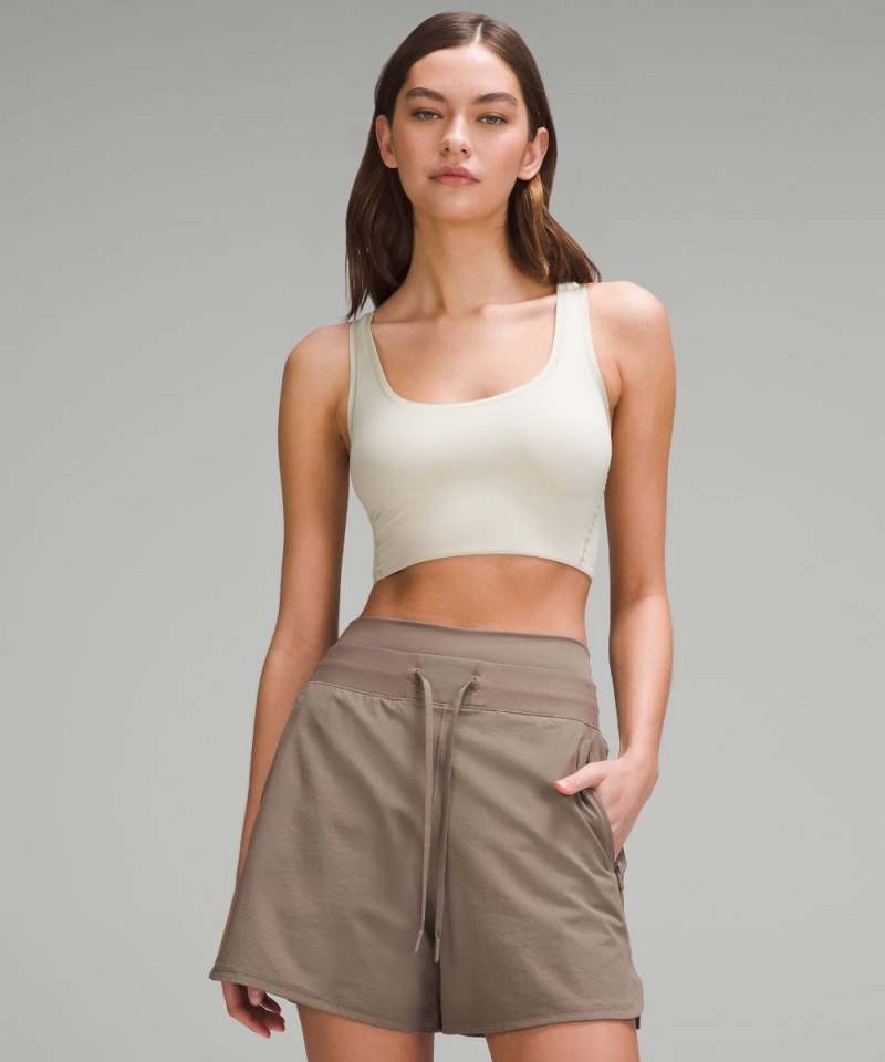 Lululemon Wundermost Ultra-Soft Nulu Scoop-Neck Cropped Tank Mojave Tan Online Outlet Sale