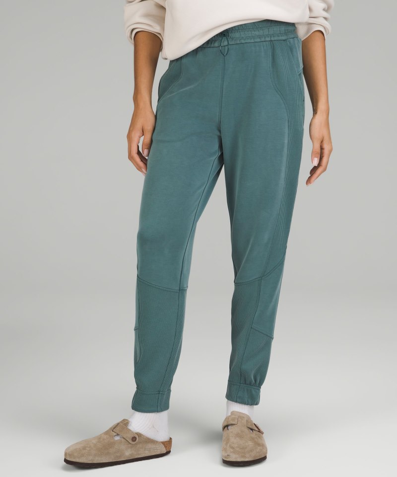 Lululemon Brushed Softstreme Ribbed High-Rise Jogger Green Jasper Online Outlet Sale